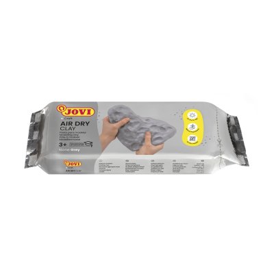 Jovi Air Dry Pasta para Modelar 500gr - Endurecible al Aire - Tacto Fresco - Facil de Moldear - Multi-Superficie - Secado en 24H - Acabado Fino - Color Gris