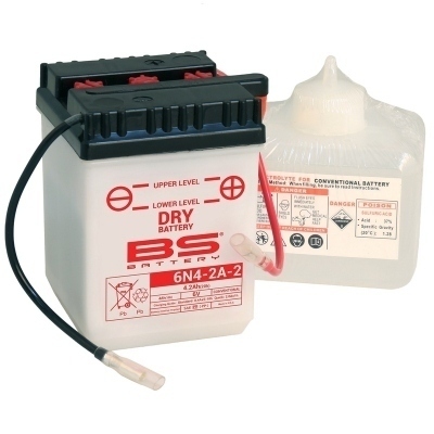 BS BATTERY Battery Conventional with Acid Pack - 6N4-2A 310509