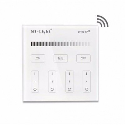 Mando Inalambrico Pared MonoColor 4Zonas RF 2,4Ghz