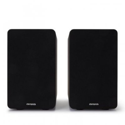 ALTAVOCES 2.0 HIFI PASIVOS AIWA SP-A100 COLOR NEGRO 2x70W RMS CONECTORES CHAPADOS EN ORO