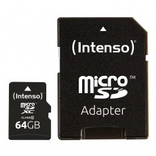 Tarjeta micro sd intenso 64gb cl10 + adaptador sd