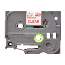 Cinta BROTHER 12mm 8m Rojo sobre Transparente (TZe-132)