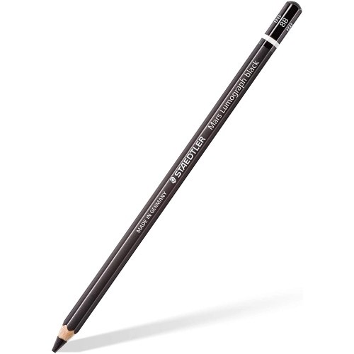 Staedtler Mars Lumograph Black Artist Pencil 100B Lapiz de Grafito - Mina 8B - Resistencia a la Rotura - Madera de Bosques Sostenibles