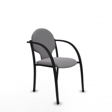 Piqueras y Crespo Pack 2 sillas Hell?n chasis 4 patas negro similpiel gris