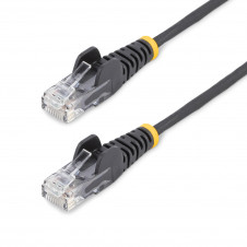 StarTech.com Cable de Red Ethernet CAT6 Delgado sin Enganches Negro de 5m - Cable RJ45 Snagless Slim 28AWG - Alambre de Cobre Puro - PoE 100W - con Al