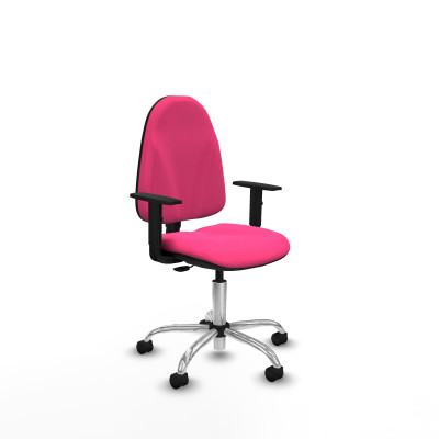 Algarra CP similpiel rosa brazos 1D base cromada ruedas nailon 50mm