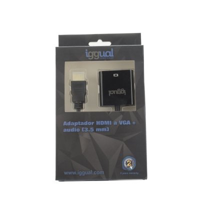Adaptador HDMI a VGA + audio (3.5 mm)