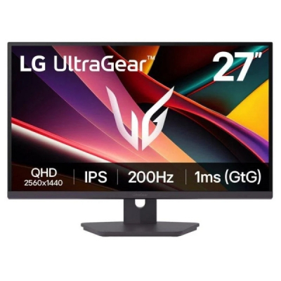 LG UltraGear Monitor 27 IPS QHD 200Hz HDR400 FreeSync Premium - Respuesta 1ms - Ajustable en Altura, Inclinable y Giratorio - HDMI, DisplayPort - VESA 100x100
