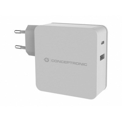 Conceptronic Alhtea Cargador Universal DC 5V/3A, 9V/3A, 12V/3A, 15V/3A, 20V/3A 60W 3A - Color Blanco