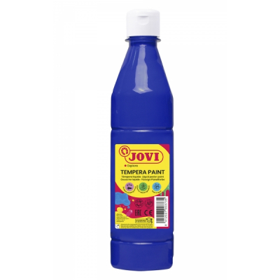 Jovi Tempera Paint Tempera Liquida 500ml - Base Agua - Lista para Usar - Alto Poder Cubriente - Secado Rapido - Excelente Fluidez - Adherencia en Multiples Superficies - Color Azul Oscuro