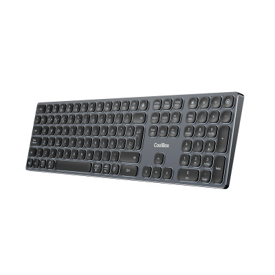 TECLADO COOLBOX INALAMBRICO ILUMINADO B431 RECARGABLE BT5.1 2.4G ALUMINIO NEGRO