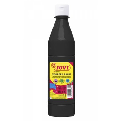 Jovi Tempera Paint Tempera Liquida 500ml - Base Agua - Lista para Usar - Alto Poder Cubriente - Secado Rapido - Excelente Fluidez - Adherencia en Multiples Superficies - Color Negro