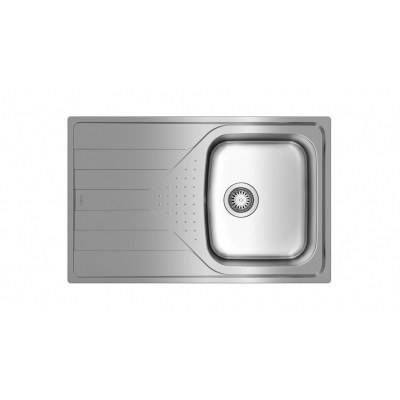 Fregadero encastrado de acero inoxidable en acabado microtexturado en 45 cm