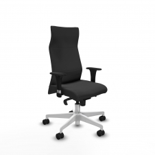 Piqueras y Crespo Albacete direcci?n sincro similpiel gris oscuro brazos 1D cromados base blanca ruedas 65 nailon