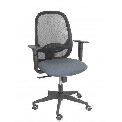 Silla Cilanco negra malla negra asiento bali gris oscuro brazo regulable