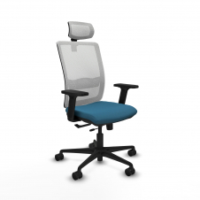 Piqueras y Crespo Haches traslack malla blanca bali verde petroleo brazos 2D base nailon cabecero malla 2D ruedas 65mm nailon