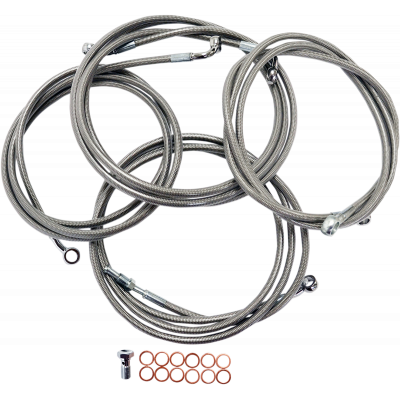 Kit líneas de freno/cables de manillar trenzados inoxidable estándar LA CHOPPERS LA-8052KT-13