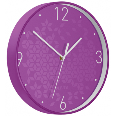 WOW Wall Clock Purple nota autoadhesiva Alrededor Púrpura