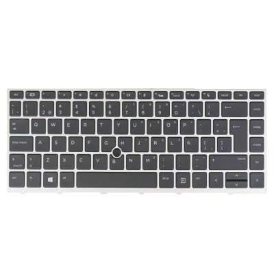 Teclado compatible para portátil HP 640 G4 / 640 G5 Marco Plata Retroiluminado + Pointstick