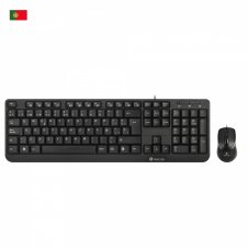 NGS Cocoa Kit, QWERTY, PT teclado Ratón incluido USB Portugués Negro