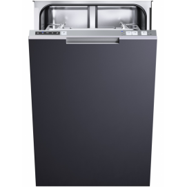 Lavavajillas integrable Teka DW 840 FI, 45 cm, 9 servicios, clase D, 197 kWh año, 47dB, 5 programas, 4 temperaturas, media carga, AquaStop, inox