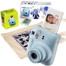 Fujifilm Instax Mini 12 Cámara Instantánea Kit Navidad Pastel Blue