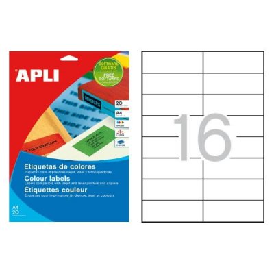 APLI Paq.320 etiquetas 105x37mm verde