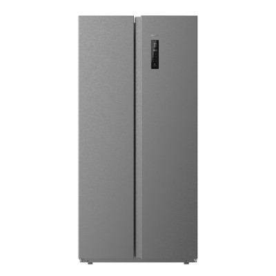 Cecotec Bolero CoolMarket SBS 430 Dark E Frigorifico Americano - Capacidad 430L - Temperatura Regulable - Frio Envolvente - Pantalla en Puerta - Modo Vacaciones y Eco - 176x84cm - Color Gris