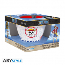 Bowl de ramen con palillos abystyle one piece monkey d. luffy