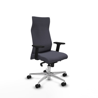 Albacete dirección sincro bali gris oscuro brazos 2D base aluminio ruedas 65 nailon