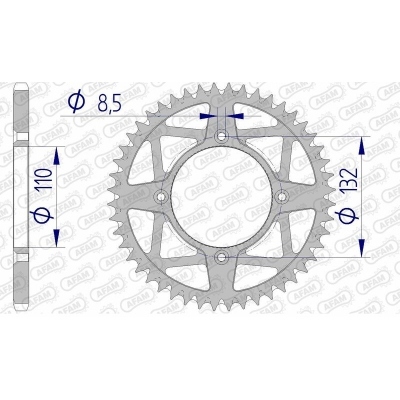 Corona AFAM aluminio ultraligera autolimpiable 72306 - Paso 520 72306+48