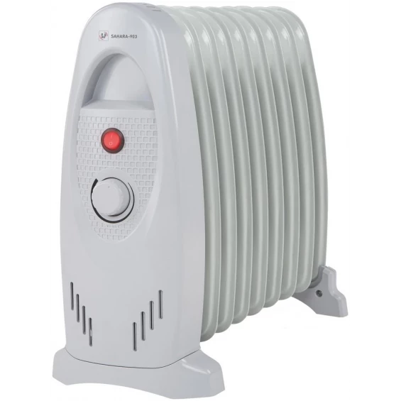Radiador de aceite mini S&P Sahara-903, 900 W, 9 elementos, termostato regulable, gris