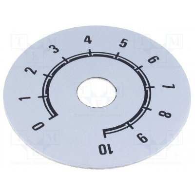 Disco Boton Mando numerado Escala 0-10 50mm PLATA