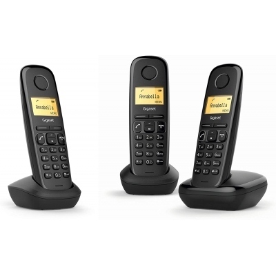 Gigaset A170 Trio Telefono Inalambrico Dect + 2 Supletorios - Identificador de Llamadas - Bloqueo de Teclado - Control de Volumen