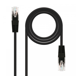Nanocable - CABLE RED LATIGUILLO CAT.6 UTP AWG24, NEGRO, 1 M