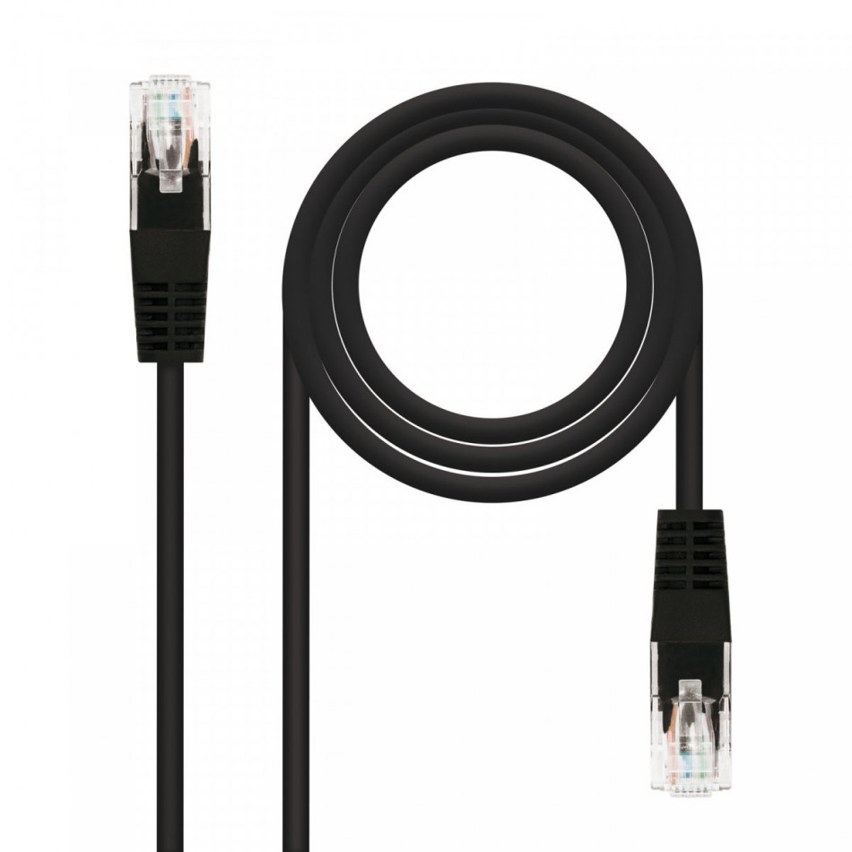 Nanocable - CABLE RED LATIGUILLO CAT.6 UTP AWG24, NEGRO, 1 M