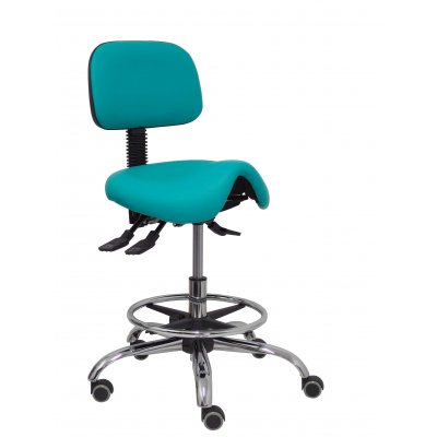 Taburete Zarza similpiel verde turquesa