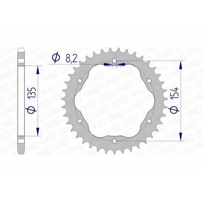 Corona AFAM aluminio 51804 - Paso 520 51804-43