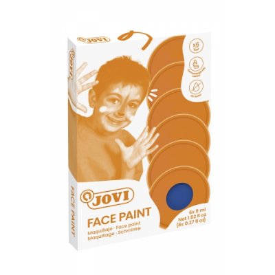 Jovi Estuche de 6 Botes 8ml Maquillaje Crema - Hipoalergenico - Base Grasa - Facil Aplicacion y Retiro - Gran Cubricion - Mezclables - sin Parabenos Ni Alergenos - Color Azul Oscuro