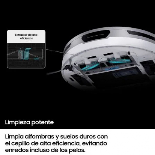 Robot Aspirador Samsung VR30T80313W/WA/ Autonomía 1.5h/ control por WiFi/ Blanco