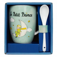 Taza con cuchara enesco el principito en la luna