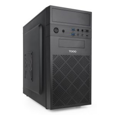 CAJA MICROATX TOOQ TQC-4701-SP ISOBOX GPU MAX 250mm 3x2.5 2x3.5 USB-C F.A ATX 500W COLOR NEGRO