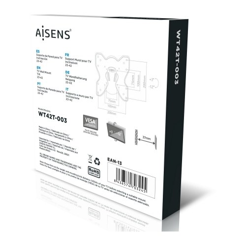 Aisens - Soporte Eco Inclinable Para Monitor/Tv 25Kg De 23-42, Negro