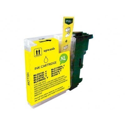 BULK - Brother LC980XL/LC1100XL/LC985XL Amarillo Cartucho de Tinta Generico - Reemplaza LC980Y/LC1100Y/LC985Y