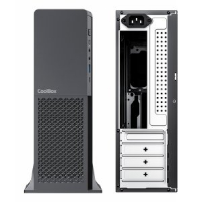 CAJA MICROATX SLIM COOLBOX T313-BZ 1x 3.5″ 2x2.5″ GPU 225max LOW PROFILE FUENTE 300SBZ 80+ BRONZE