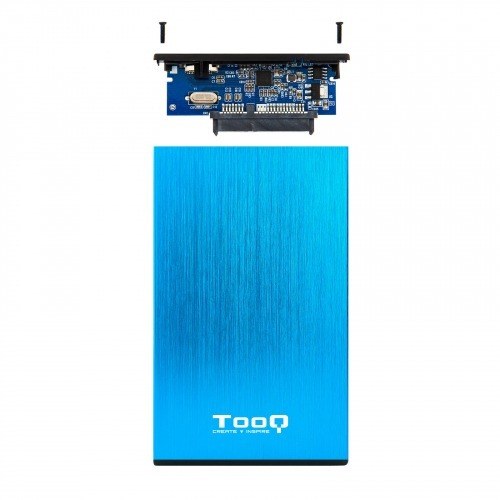 Caja externa tooq tqe - 2527bl para hdd 2.5pulgadas 9.5mm sata 3 usb 3.0 - 3.1 azul