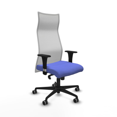 Albacete malla sincro malla blanca bali azul claro brazos 1D base nailon ruedas 65mm engomadas