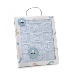 Manta Grabado de Conejitos Interbaby Azul 80 x 110 cm