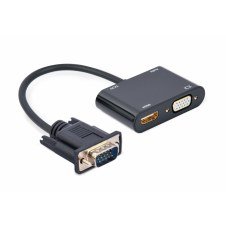 Gembird A-VGA-HDMI-02 adaptador de cable de v?deo 0,15 m HDMI + VGA (D-Sub) VGA (D-Sub) Negro