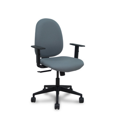 Silla Horche sincro bali gris brazos regulables base piramidal ruedas nailon 65mm